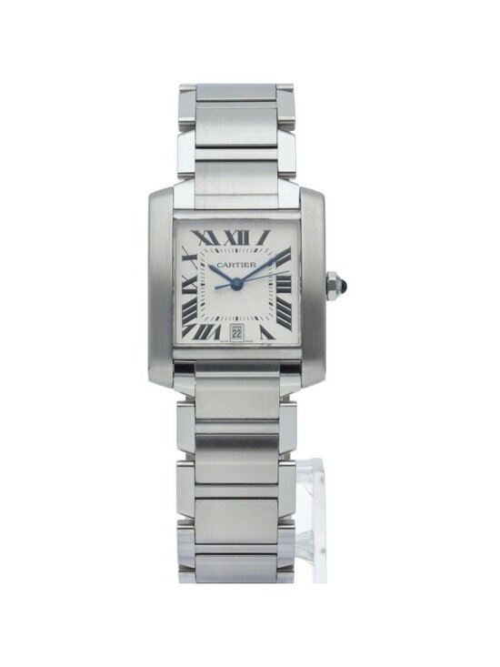 Cartier Tank Francaise LM Watch Auto Depth Box SS Silver Polished